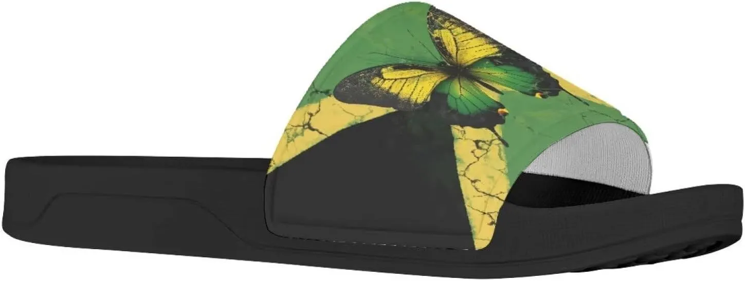 Howilath North American Countries Flag Sandals for Women Comfort Non Slip House Shower Shoes Summer