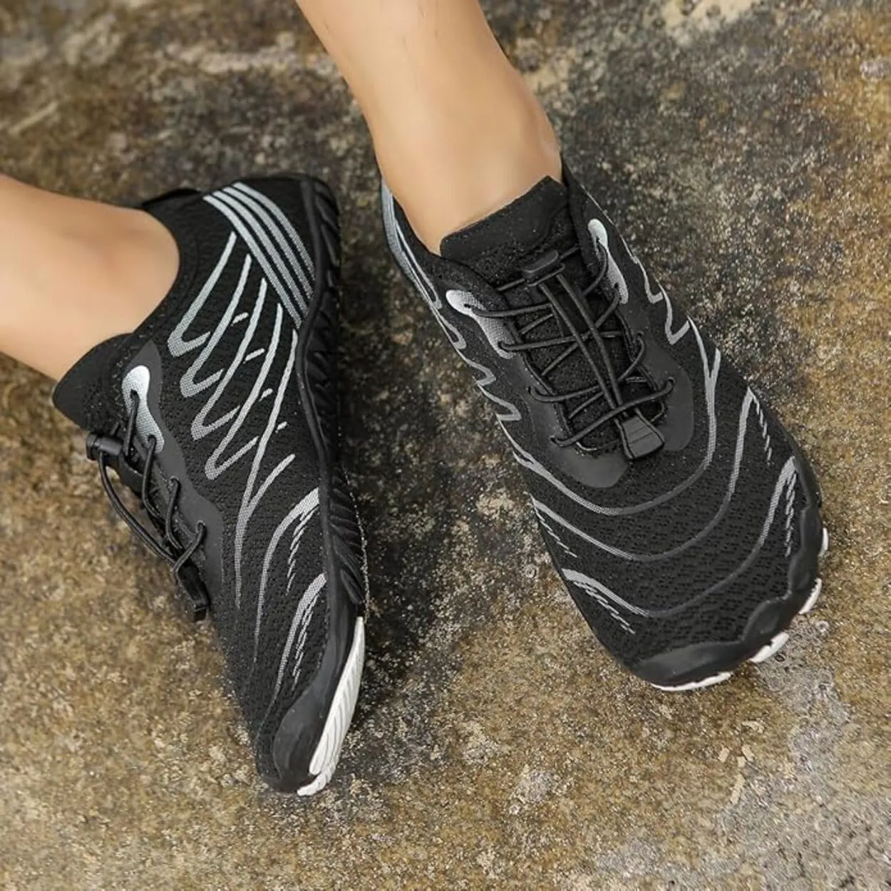 Hrtesus Grounding Shoes with Copper for Women Men Earthing Shoes Grounded Barefoot Footwear Wide Toe Highly Elastic Non-Slip Sneakers
