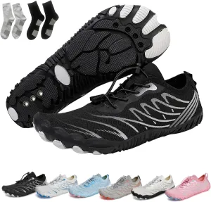 Hrtesus Grounding Shoes with Copper for Women Men Earthing Shoes Grounded Barefoot Footwear Wide Toe Highly Elastic Non-Slip Sneakers