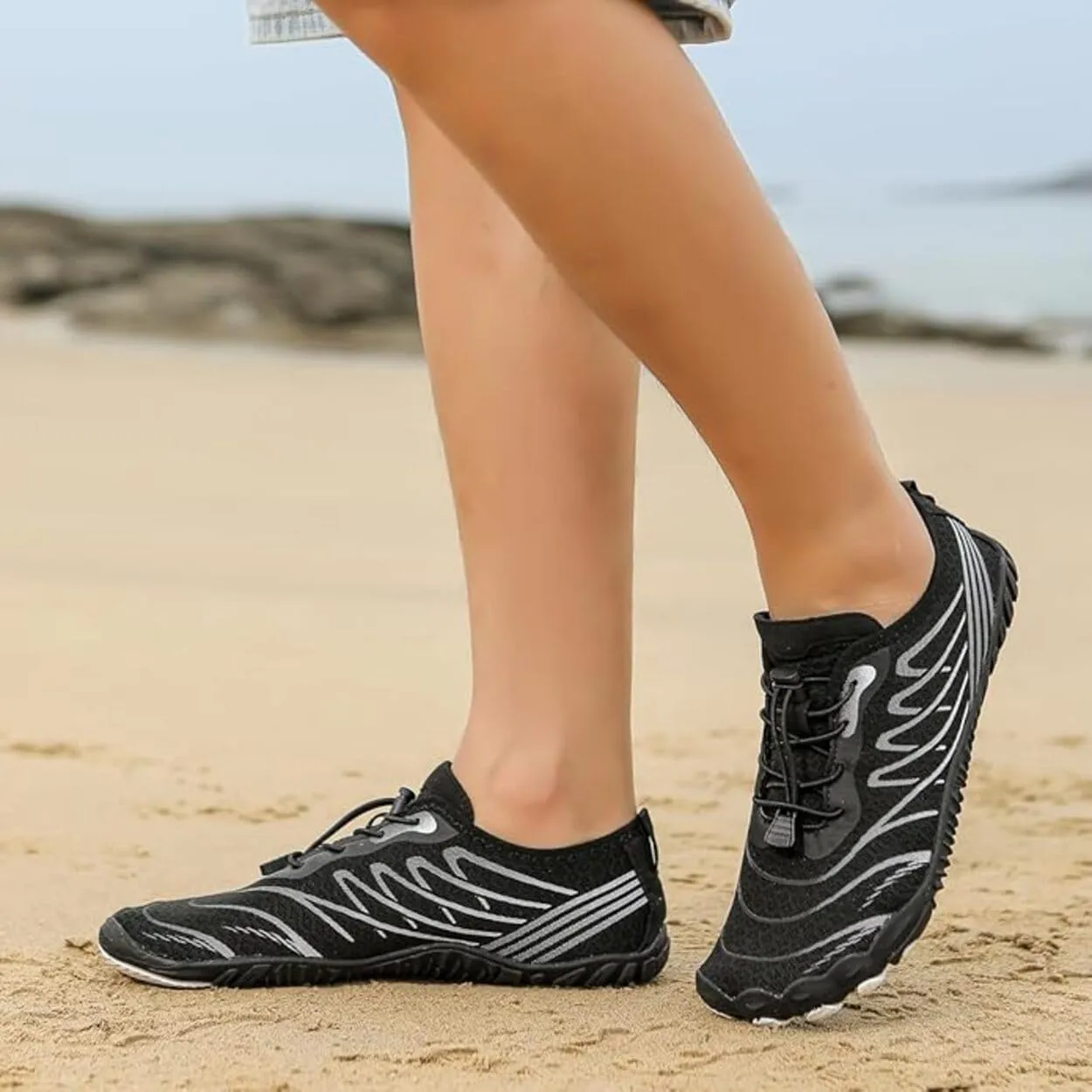 Hrtesus Grounding Shoes with Copper for Women Men Earthing Shoes Grounded Barefoot Footwear Wide Toe Highly Elastic Non-Slip Sneakers