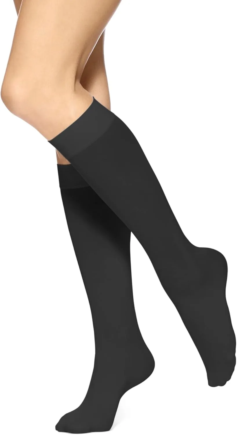 HUE Women's Soft Opaque Knee High Socks (Pack of 3)