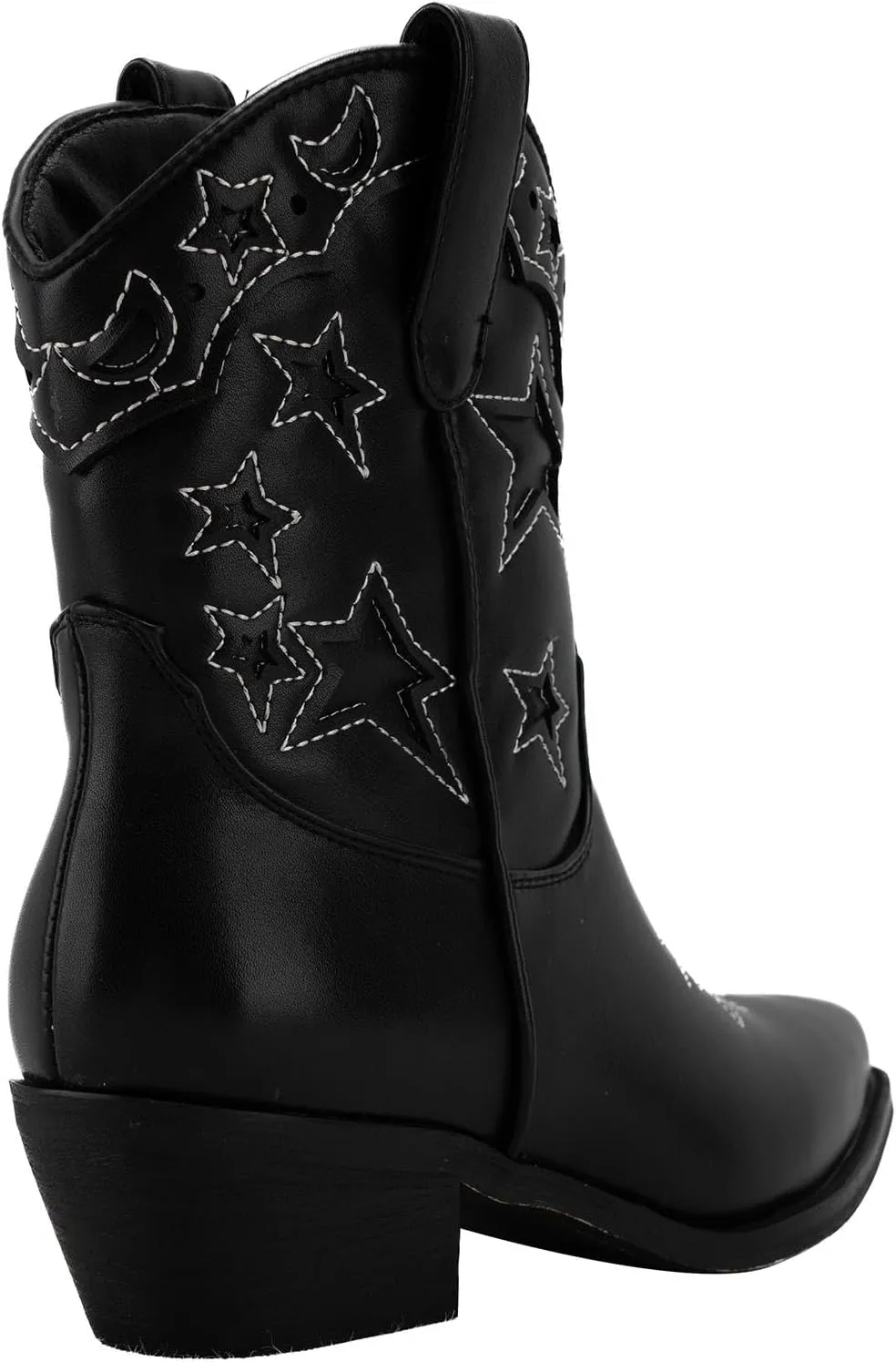 Huntarry Heart Boots for Women Red Cowboy Boots Embroidered Inlay Heart Knee High Round Toe Boots Chunky Heel Cowgirl Boots Valentines Day Boots