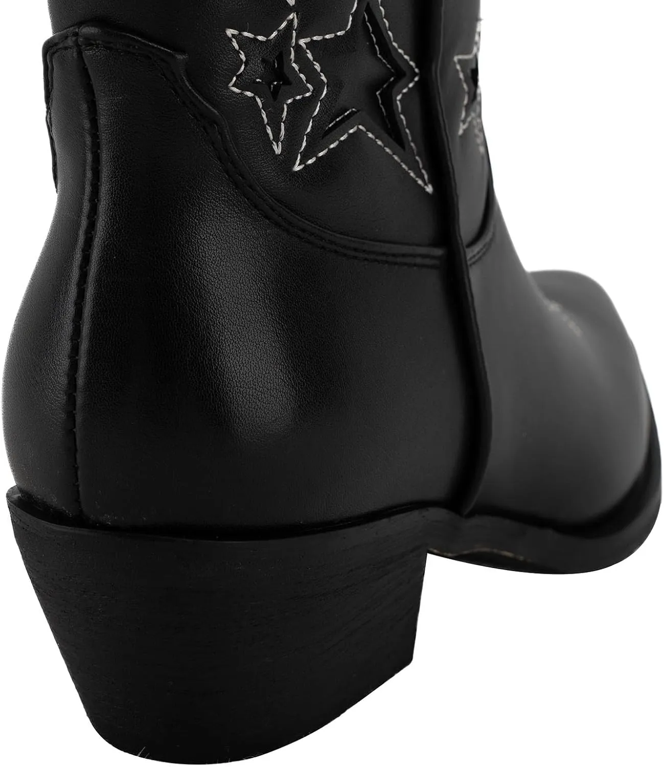 Huntarry Heart Boots for Women Red Cowboy Boots Embroidered Inlay Heart Knee High Round Toe Boots Chunky Heel Cowgirl Boots Valentines Day Boots