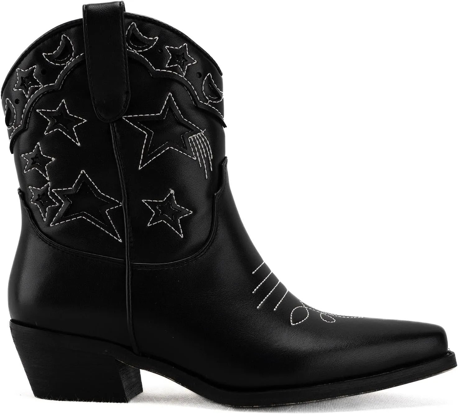 Huntarry Heart Boots for Women Red Cowboy Boots Embroidered Inlay Heart Knee High Round Toe Boots Chunky Heel Cowgirl Boots Valentines Day Boots