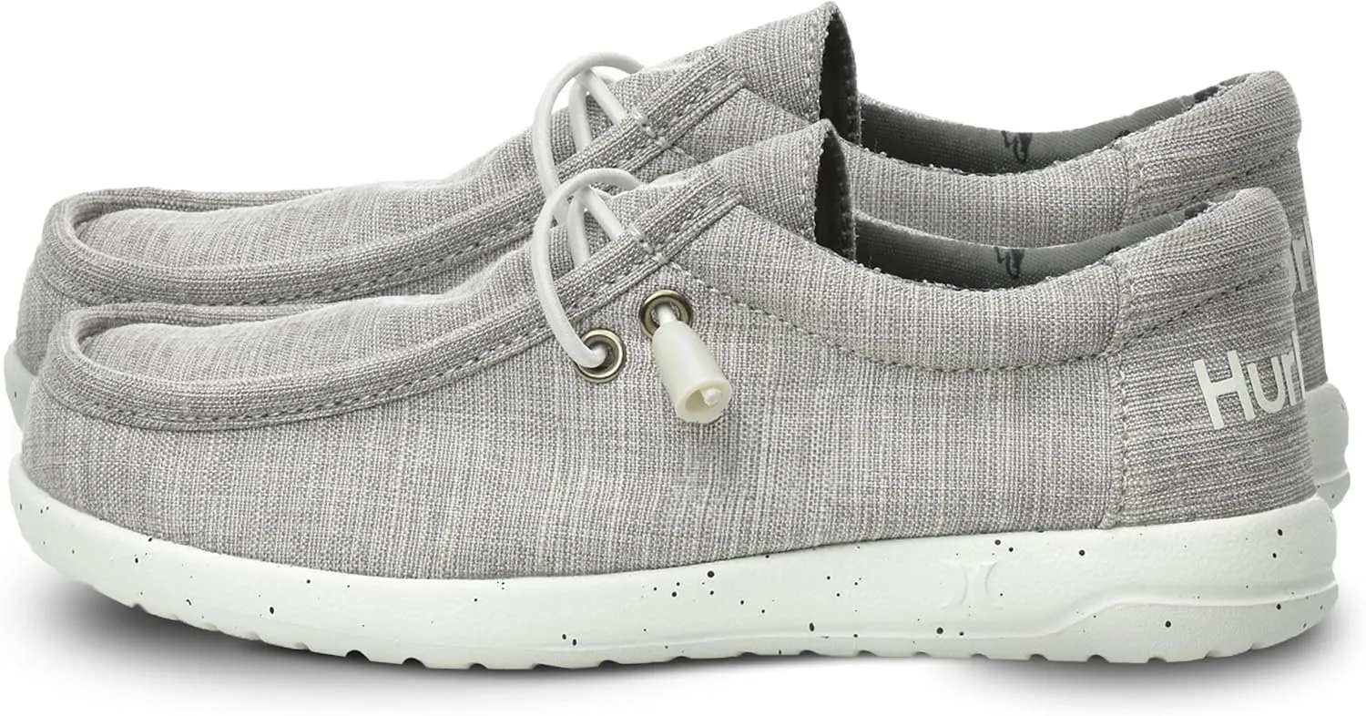 Hurley Kids Elastic Lace Loafers, Canvas Shoes for Boys & Girls - Comfortable, Durable, Stylish - Kid's Fashion Sneakers, Wide Toe Shoes for Everyday Wear