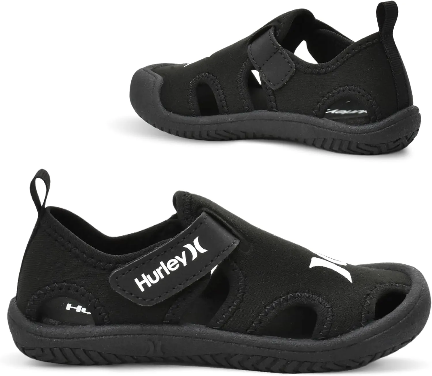 Hurley Kona Toddler Water Shoes - Beach Essentials, Girls and Boys Closed Toe Sandals, Lightweight, Breathable, Kids Water Shoes with Non-Slip Sole and Adjustable Straps, Outdoor Toddler Swim Shoes
