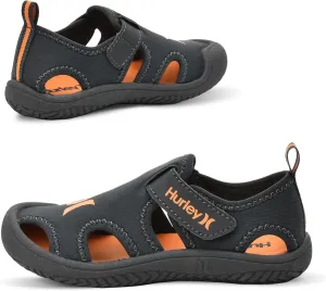 Hurley Kona Toddler Water Shoes - Beach Essentials, Girls and Boys Closed Toe Sandals, Lightweight, Breathable, Kids Water Shoes with Non-Slip Sole and Adjustable Straps, Outdoor Toddler Swim Shoes