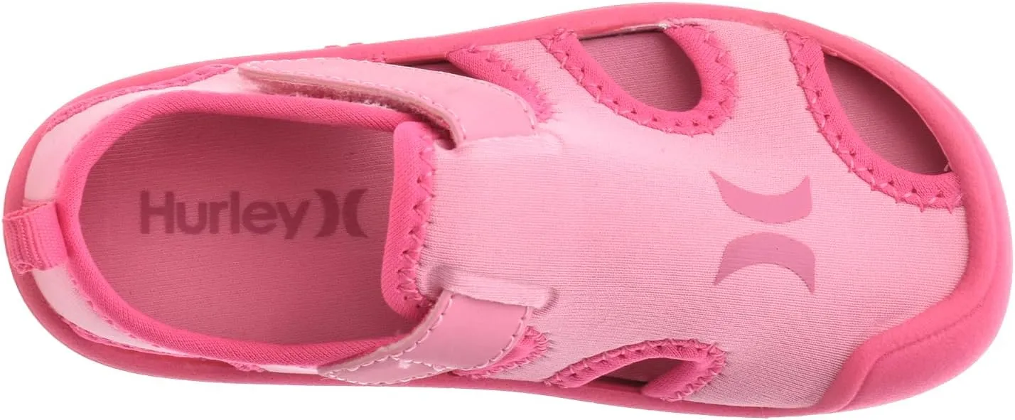 Hurley Kona Toddler Water Shoes - Beach Essentials, Girls and Boys Closed Toe Sandals, Lightweight, Breathable, Kids Water Shoes with Non-Slip Sole and Adjustable Straps, Outdoor Toddler Swim Shoes
