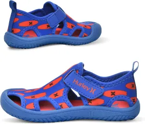 Hurley Kona Toddler Water Shoes - Beach Essentials, Girls and Boys Closed Toe Sandals, Lightweight, Breathable, Kids Water Shoes with Non-Slip Sole and Adjustable Straps, Outdoor Toddler Swim Shoes
