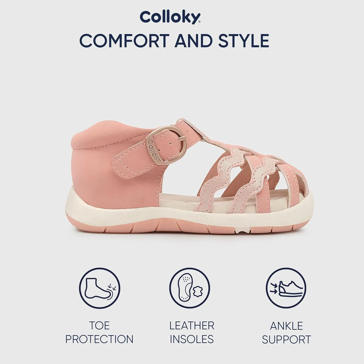 Infant Fisherman Buckle Sandals - Comfortable, with Closed Toe & Adjustable Strap for Daily Wear for First Steps
