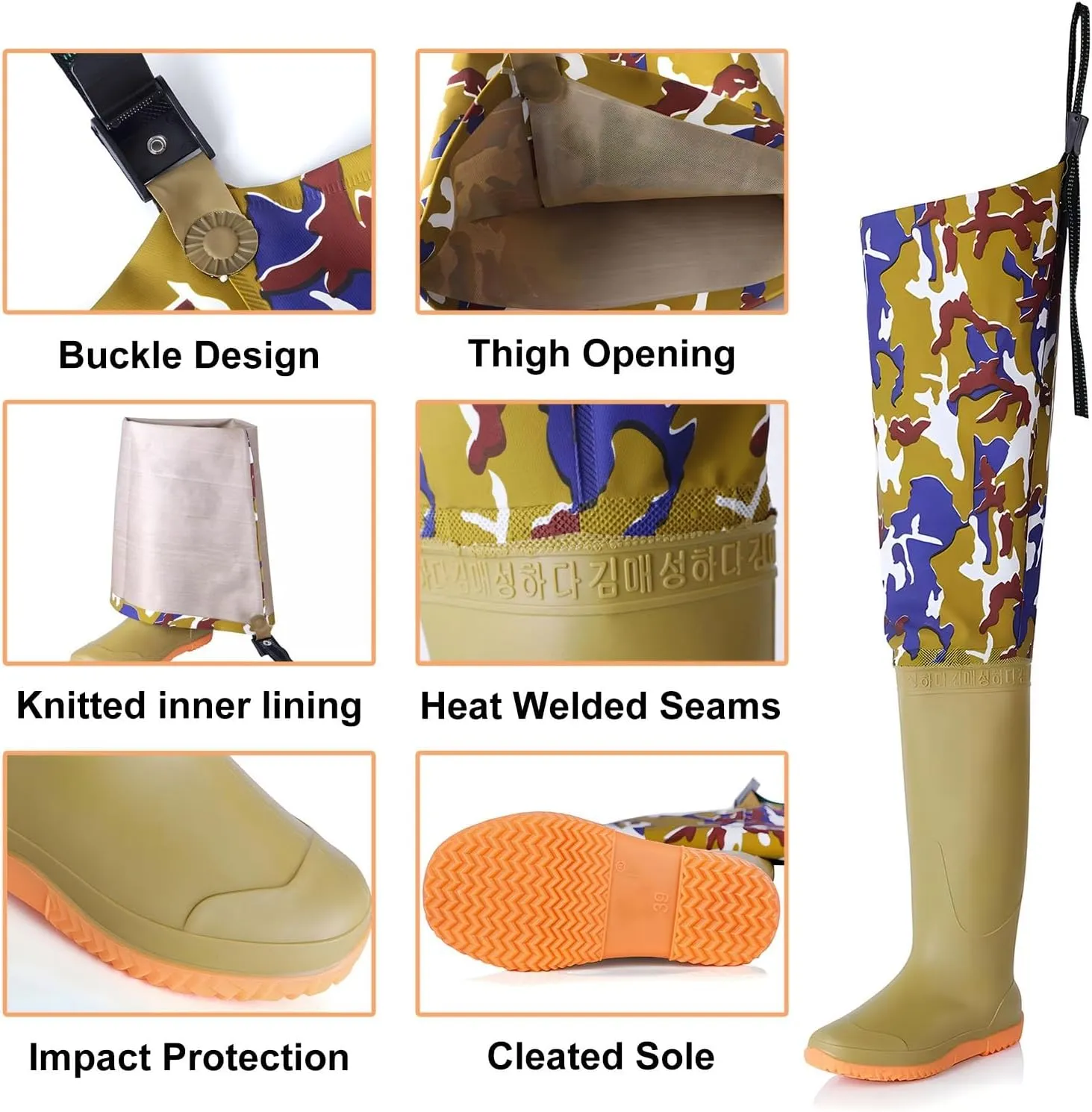 Insulated Hip Waders for Men Women, High Knee Waterproof Wading Boots, Waders for Fishing and Hunting
