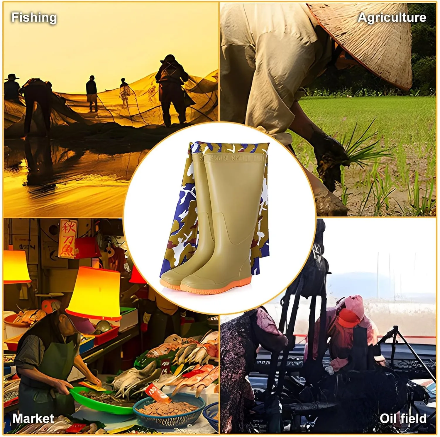 Insulated Hip Waders for Men Women, High Knee Waterproof Wading Boots, Waders for Fishing and Hunting