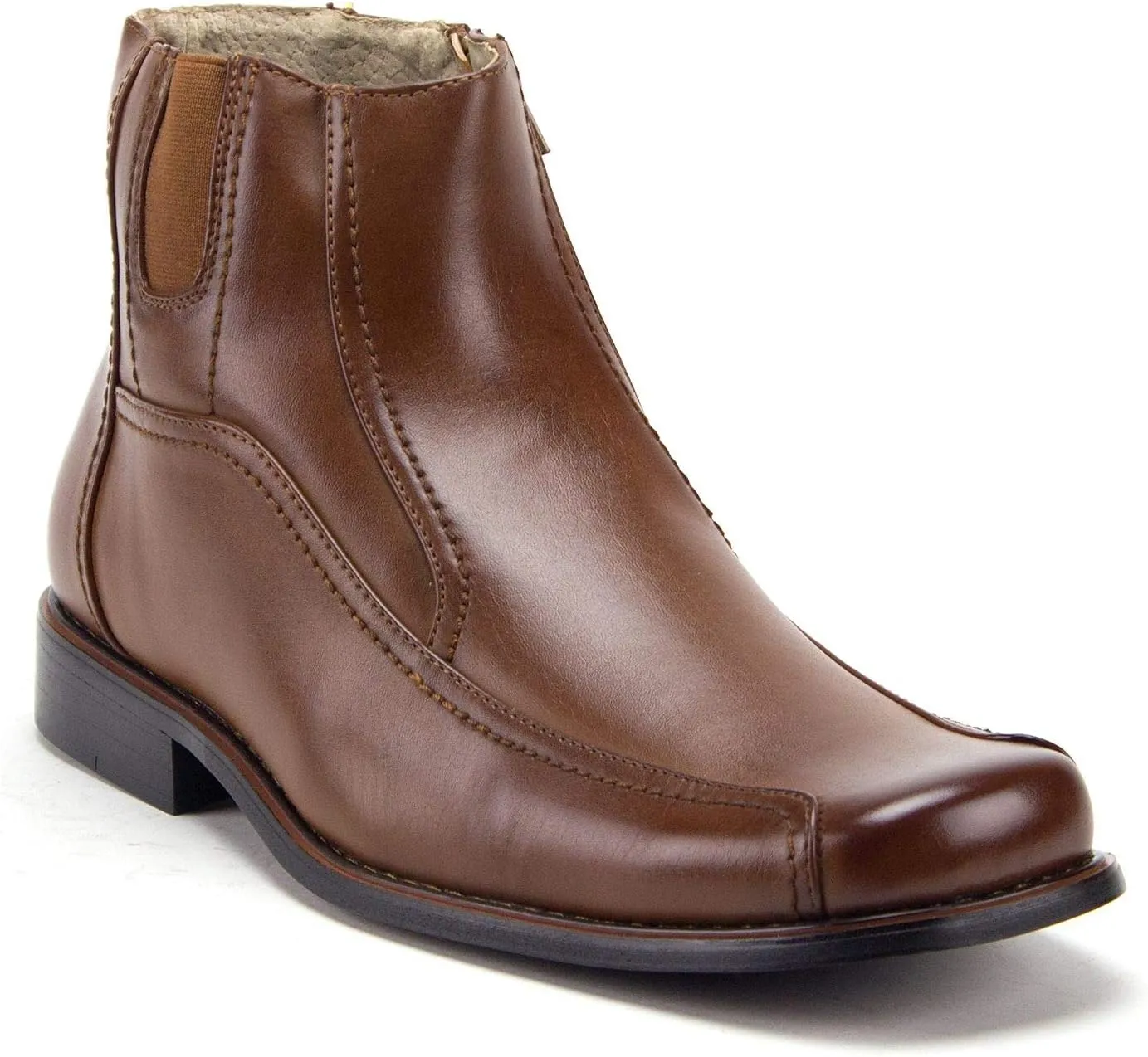 Jazamé Men's Leather Lined Ankle High Moto Zipped Chelsea Dress Boots Botas Bota