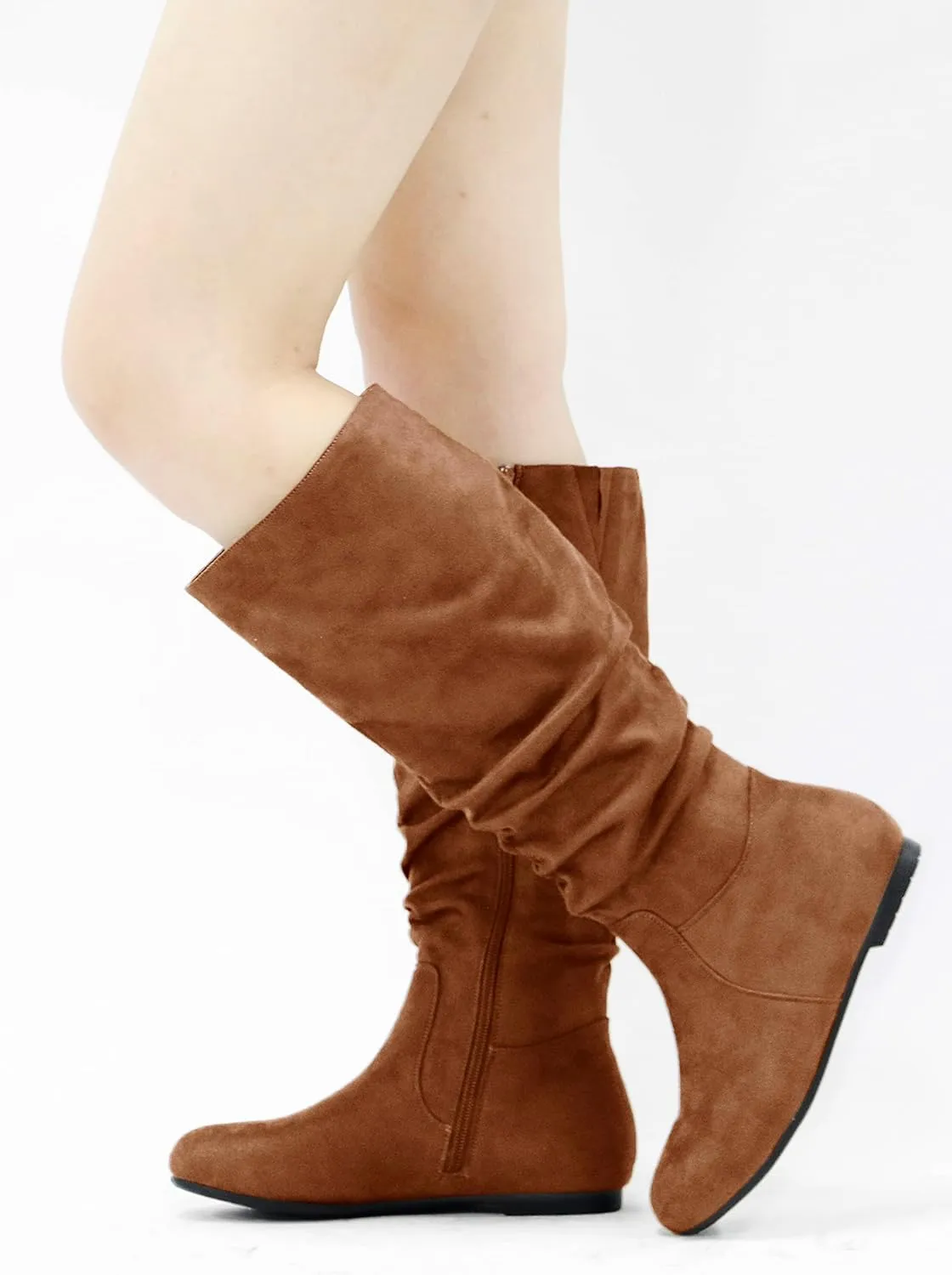 Jeossy Women's 941 Knee High Boots, Falt Slouch Boots, Tall Fall Boots Pull on