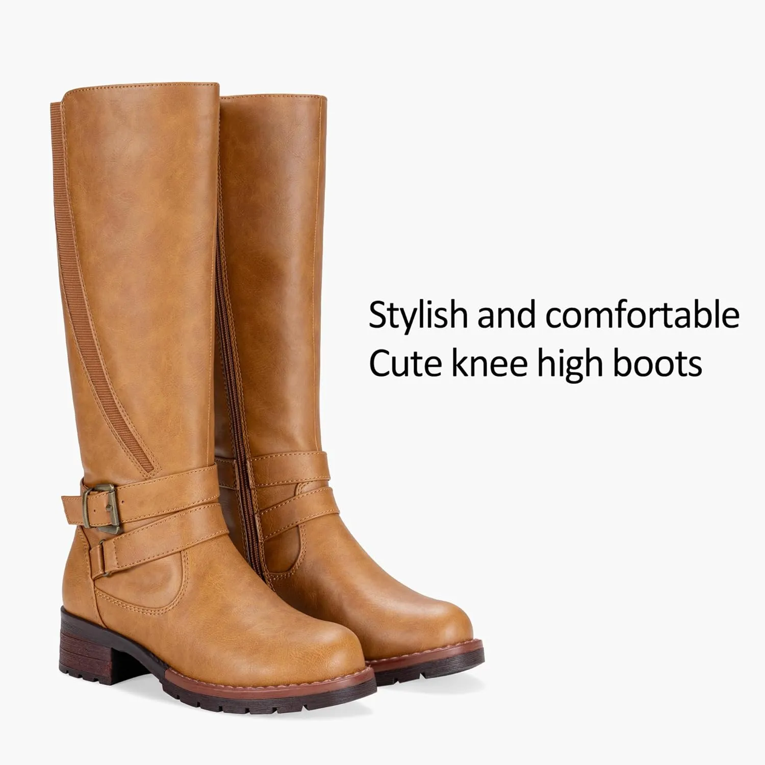 Jeossy Women's 9659 Knee High Boots, Riding Horse Tall Boots with Elastic Band and Side Zipper