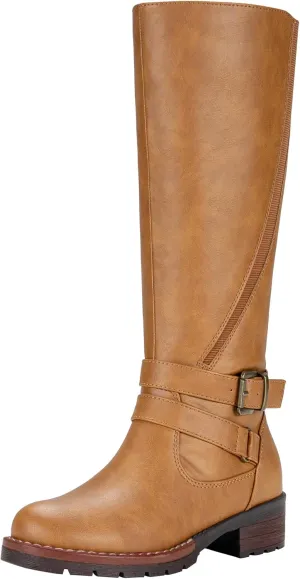 Jeossy Women's 9659 Knee High Boots, Riding Horse Tall Boots with Elastic Band and Side Zipper