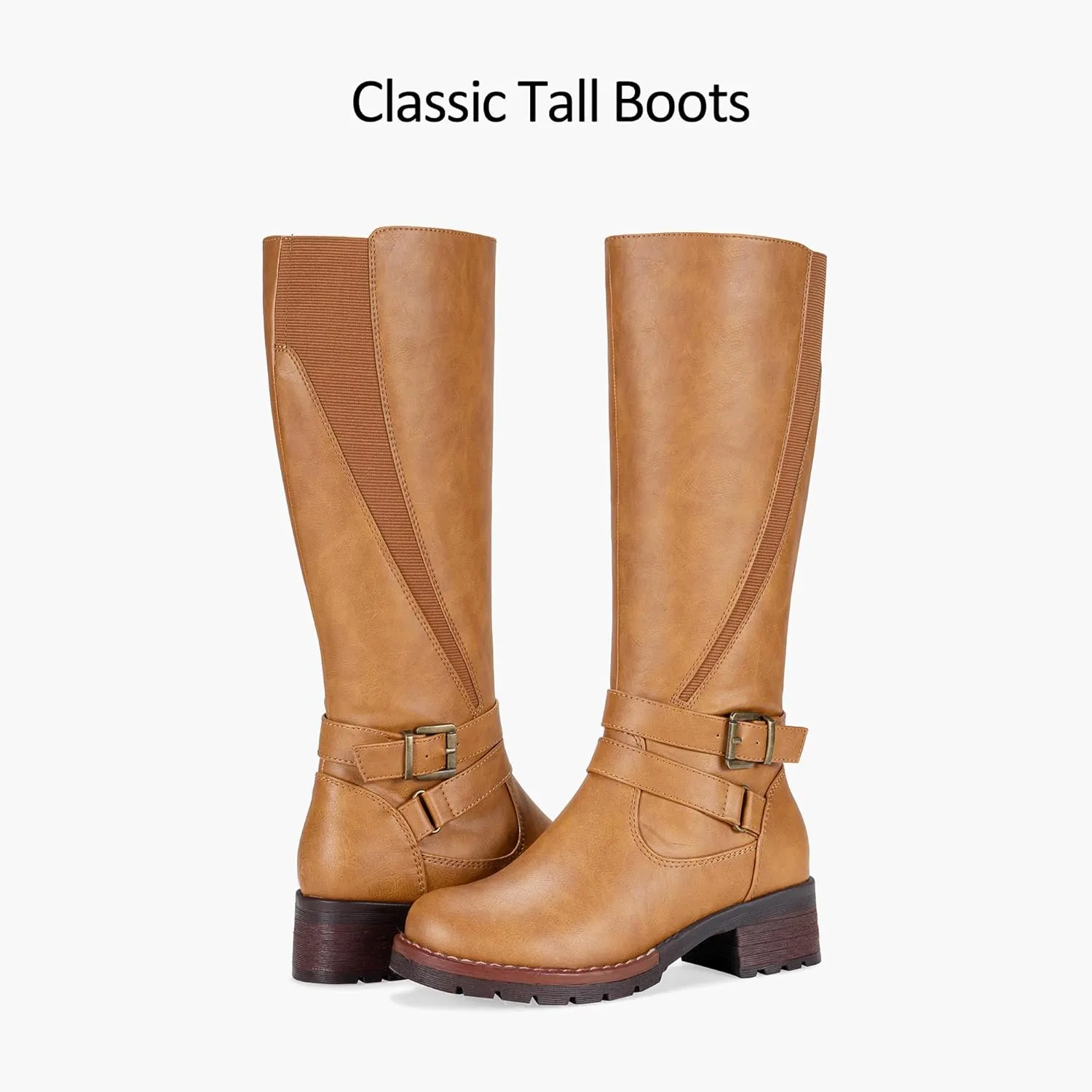 Jeossy Women's 9659 Knee High Boots, Riding Horse Tall Boots with Elastic Band and Side Zipper