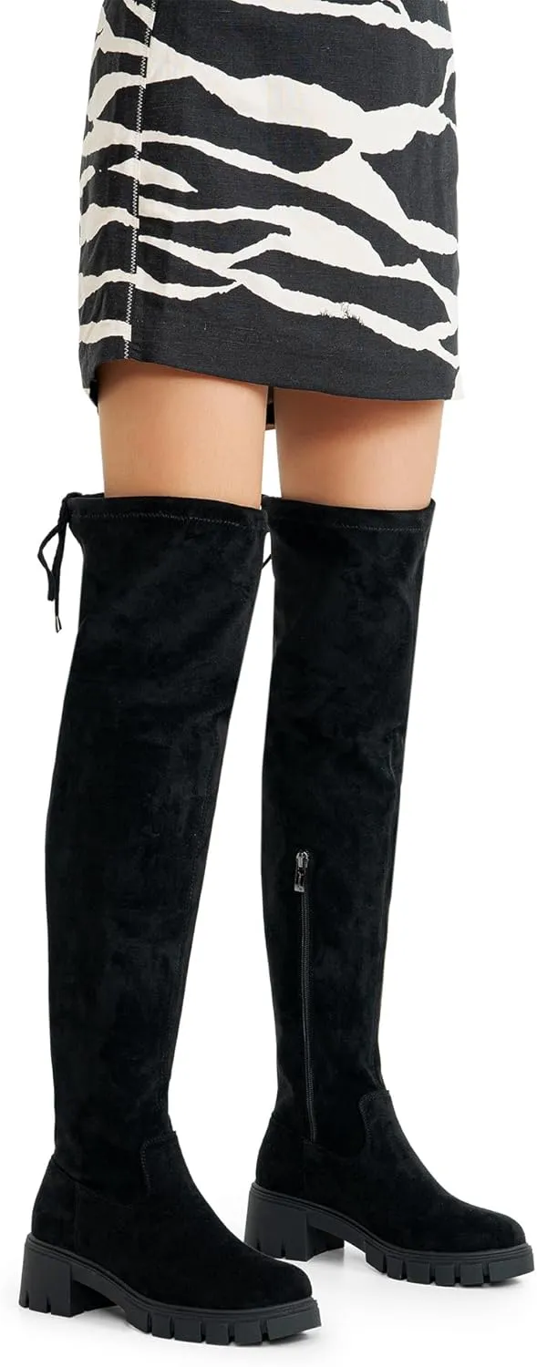 Jeossy Women's 990 Over The Knee High Boots Platform Thigh High Boots Round Toe Long Boots for Women