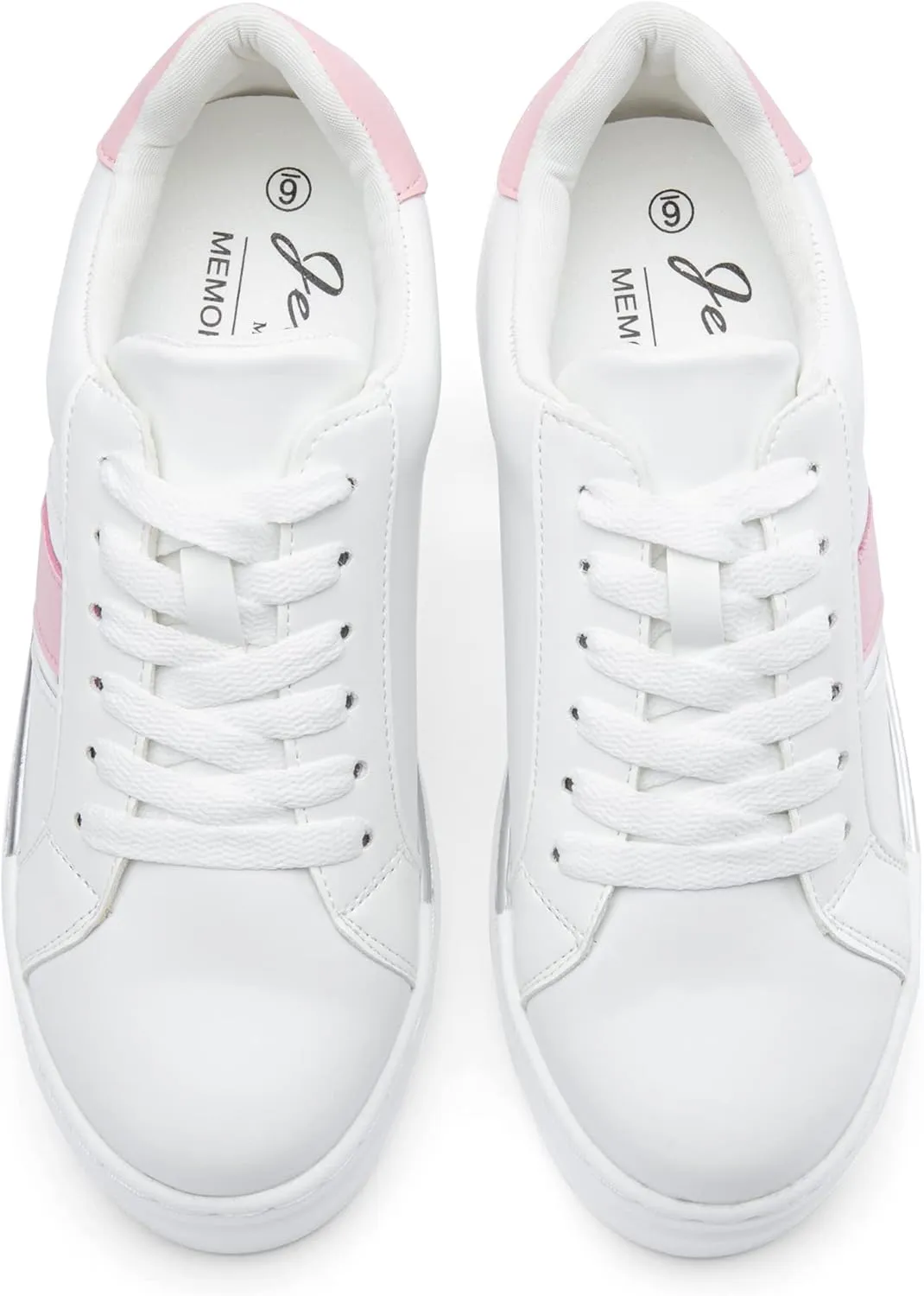 Jeossy Women's Platform Chunky White Casual Sneakers, Comfort 8028 Trendy Sneakers So Light Weight