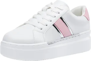 Jeossy Women's Platform Chunky White Casual Sneakers, Comfort 8028 Trendy Sneakers So Light Weight