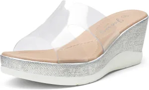Jeossy Women's Platform Wedge Sandals Slip On 825 Peep Toe High Heel Sandals