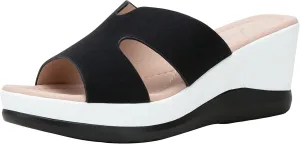 Jeossy Women's Platform Wedge Sandals Slip On 825 Peep Toe High Heel Sandals