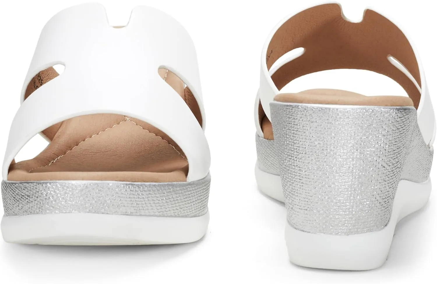 Jeossy Women's Platform Wedge Sandals Slip On 825 Peep Toe High Heel Sandals