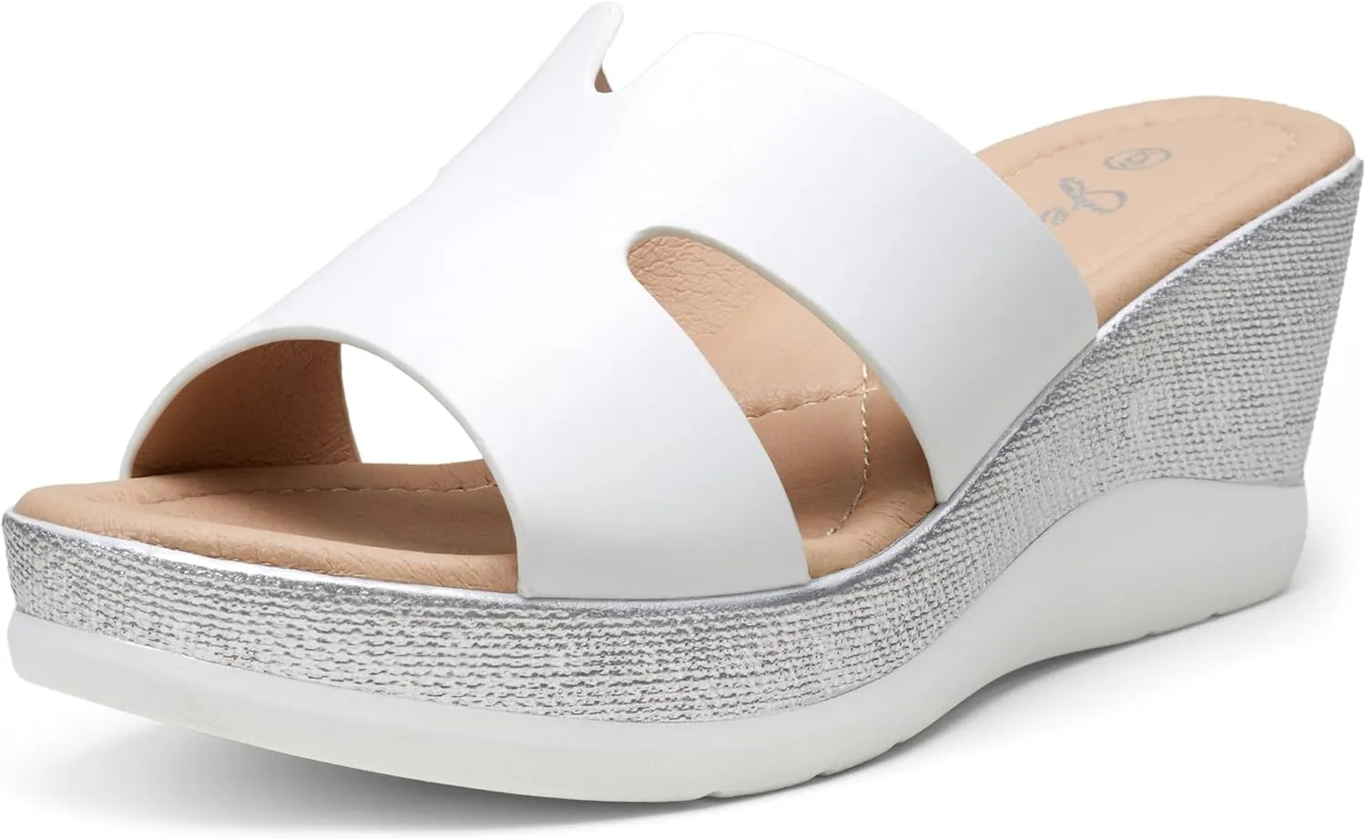 Jeossy Women's Platform Wedge Sandals Slip On 825 Peep Toe High Heel Sandals
