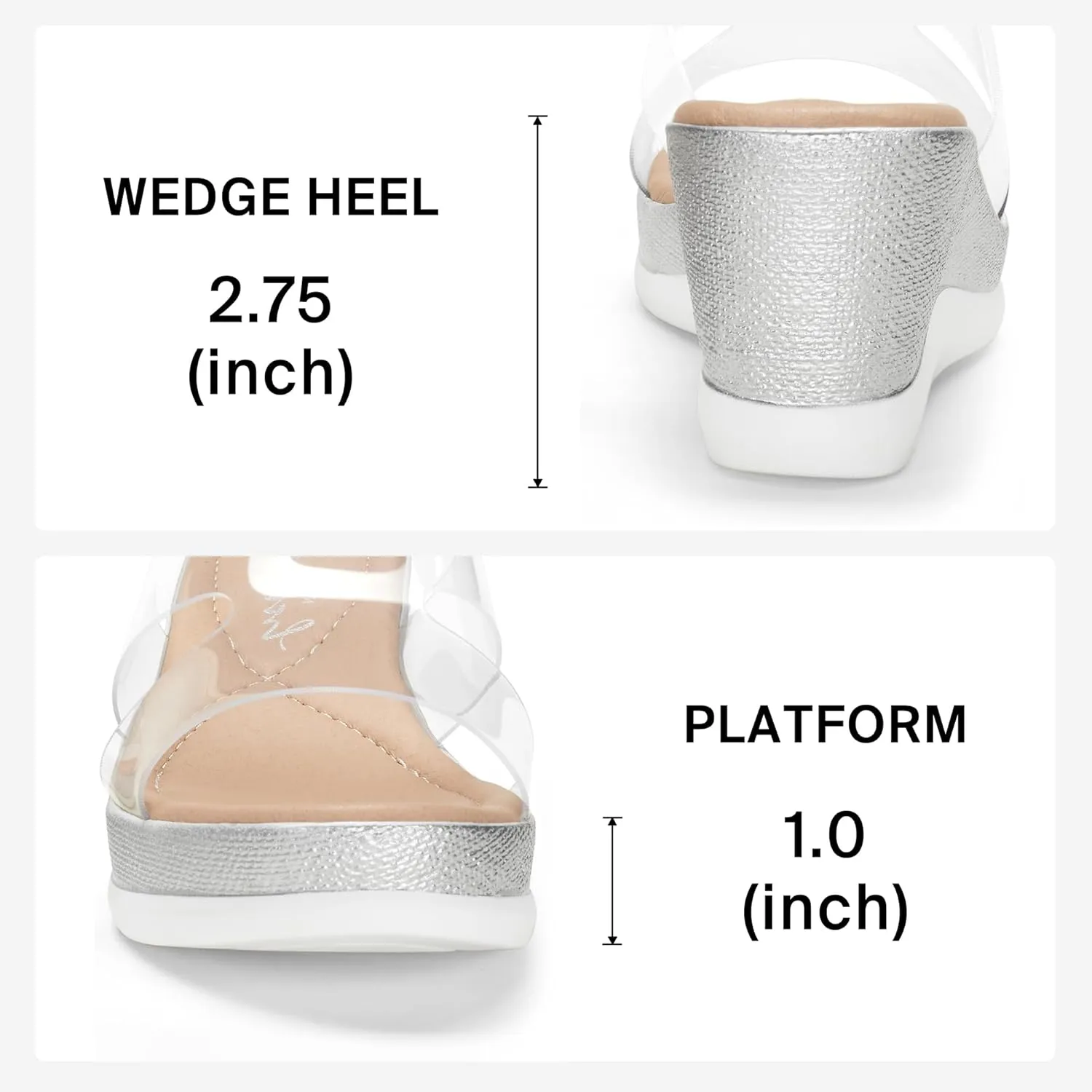 Jeossy Women's Platform Wedge Sandals Slip On 825 Peep Toe High Heel Sandals