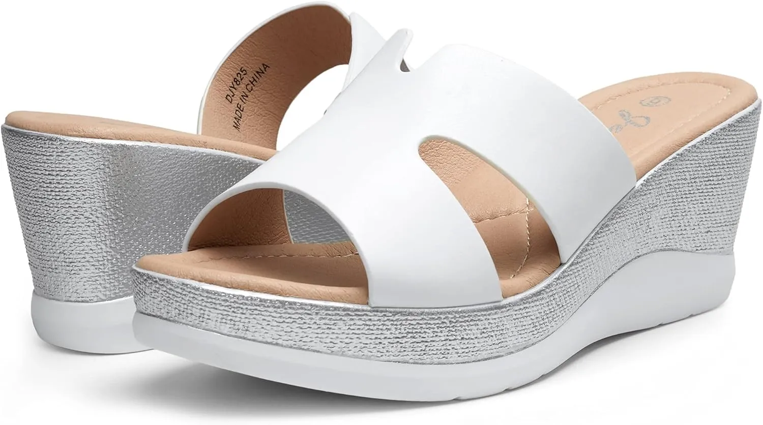 Jeossy Women's Platform Wedge Sandals Slip On 825 Peep Toe High Heel Sandals