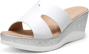 Jeossy Women's Platform Wedge Sandals Slip On 825 Peep Toe High Heel Sandals