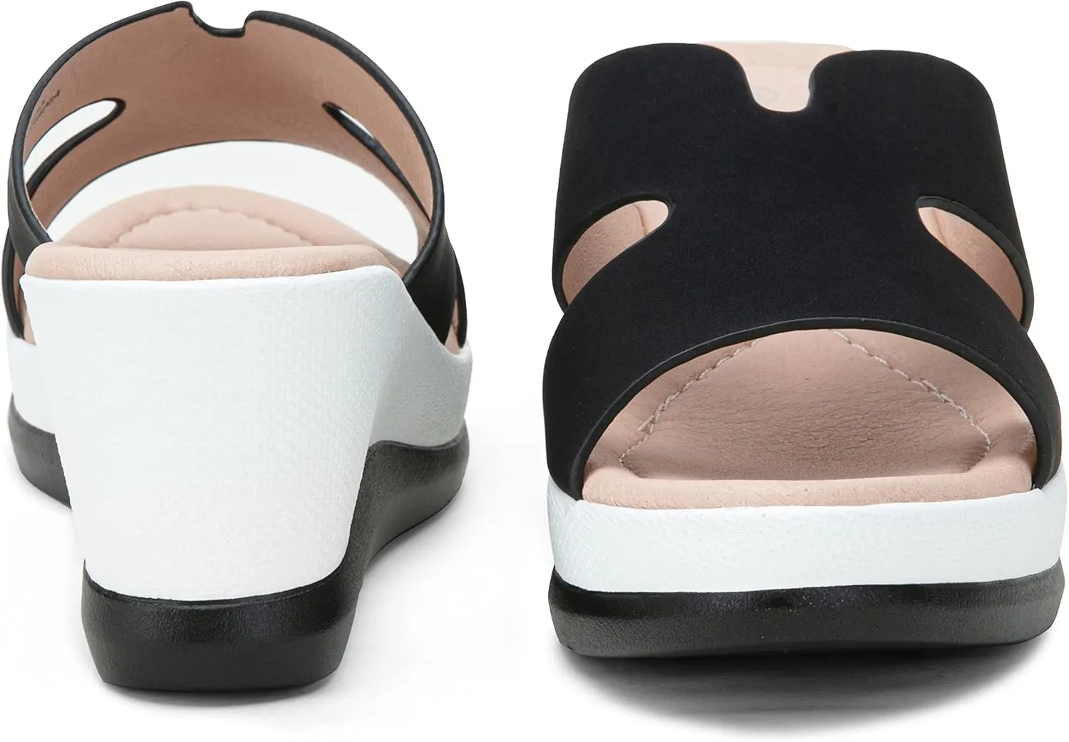 Jeossy Women's Platform Wedge Sandals Slip On 825 Peep Toe High Heel Sandals
