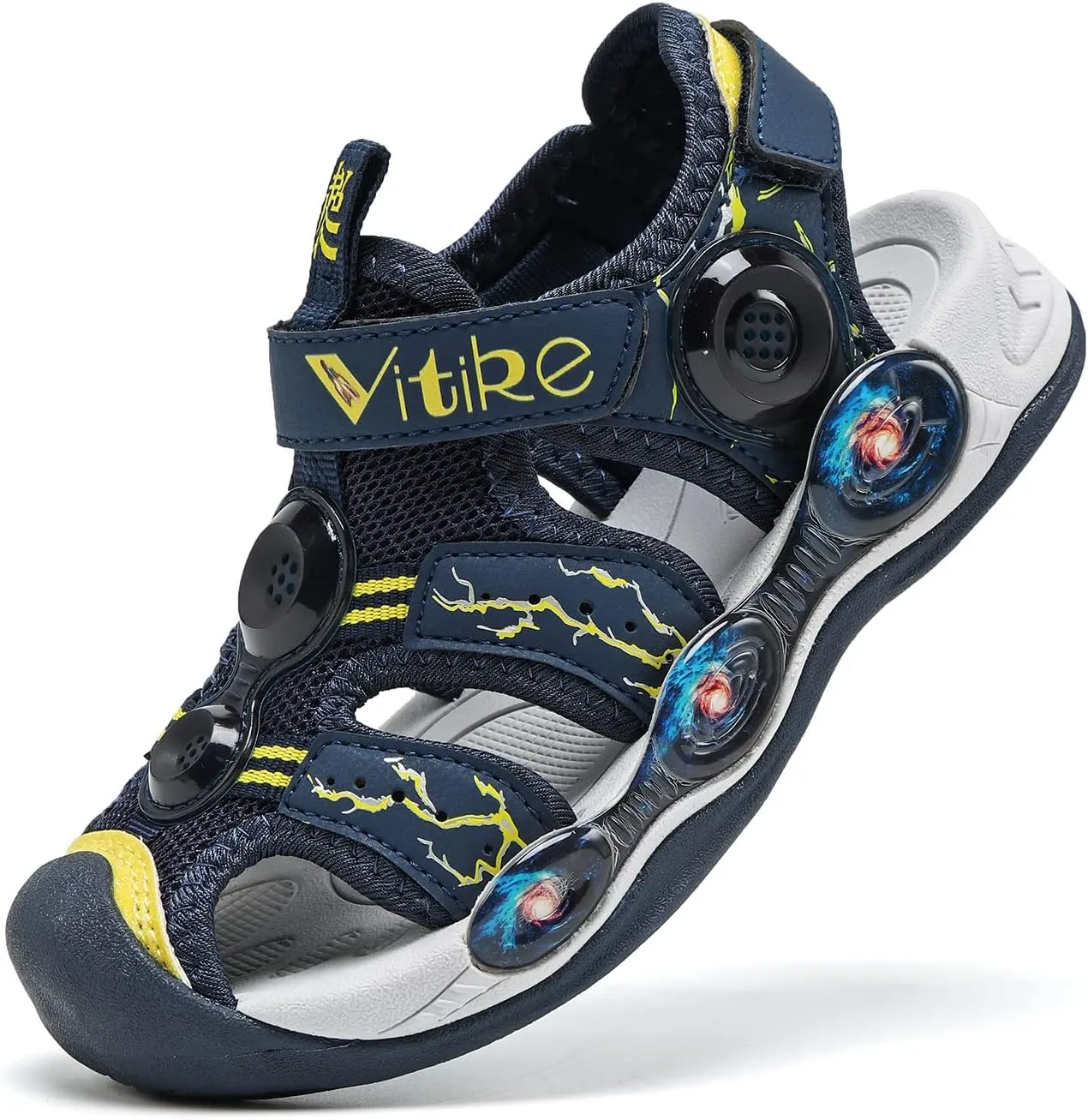 JMFCHI Boys Girls Sports Sandals Summer Kids Closed Toe Outdoor Sandals Athletic Water Shoes Sandals Child Pool Beach Sandals Quick Drying Slip Resistant