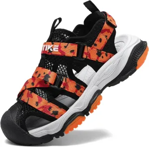 JMFCHI Boys Girls Sports Sandals Summer Kids Closed Toe Outdoor Sandals Athletic Water Shoes Sandals Child Pool Beach Sandals Quick Drying Slip Resistant