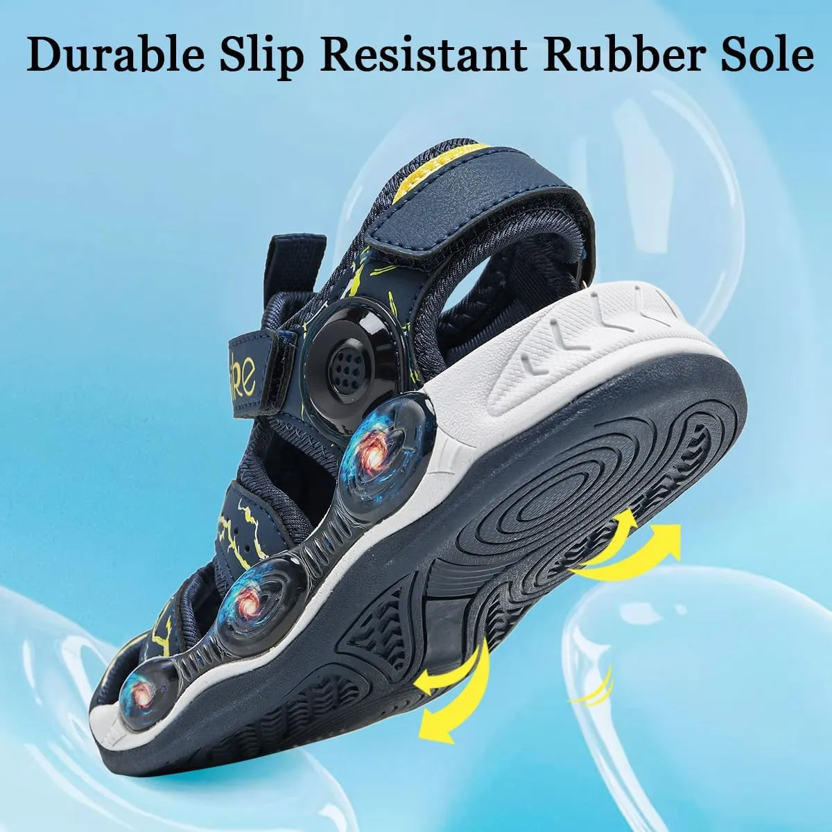JMFCHI Boys Girls Sports Sandals Summer Kids Closed Toe Outdoor Sandals Athletic Water Shoes Sandals Child Pool Beach Sandals Quick Drying Slip Resistant