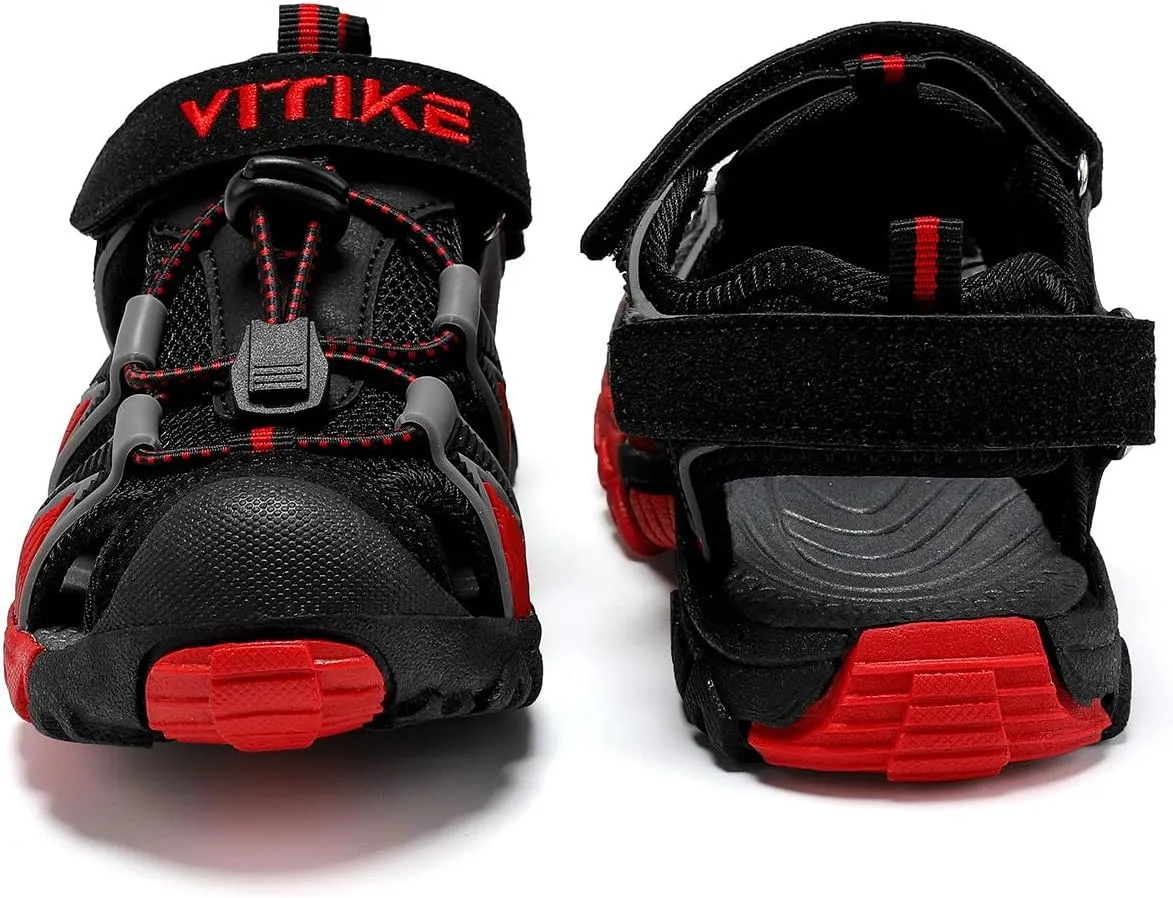 JMFCHI Boys Girls Sports Sandals Summer Kids Closed Toe Outdoor Sandals Athletic Water Shoes Sandals Child Pool Beach Sandals Quick Drying Slip Resistant