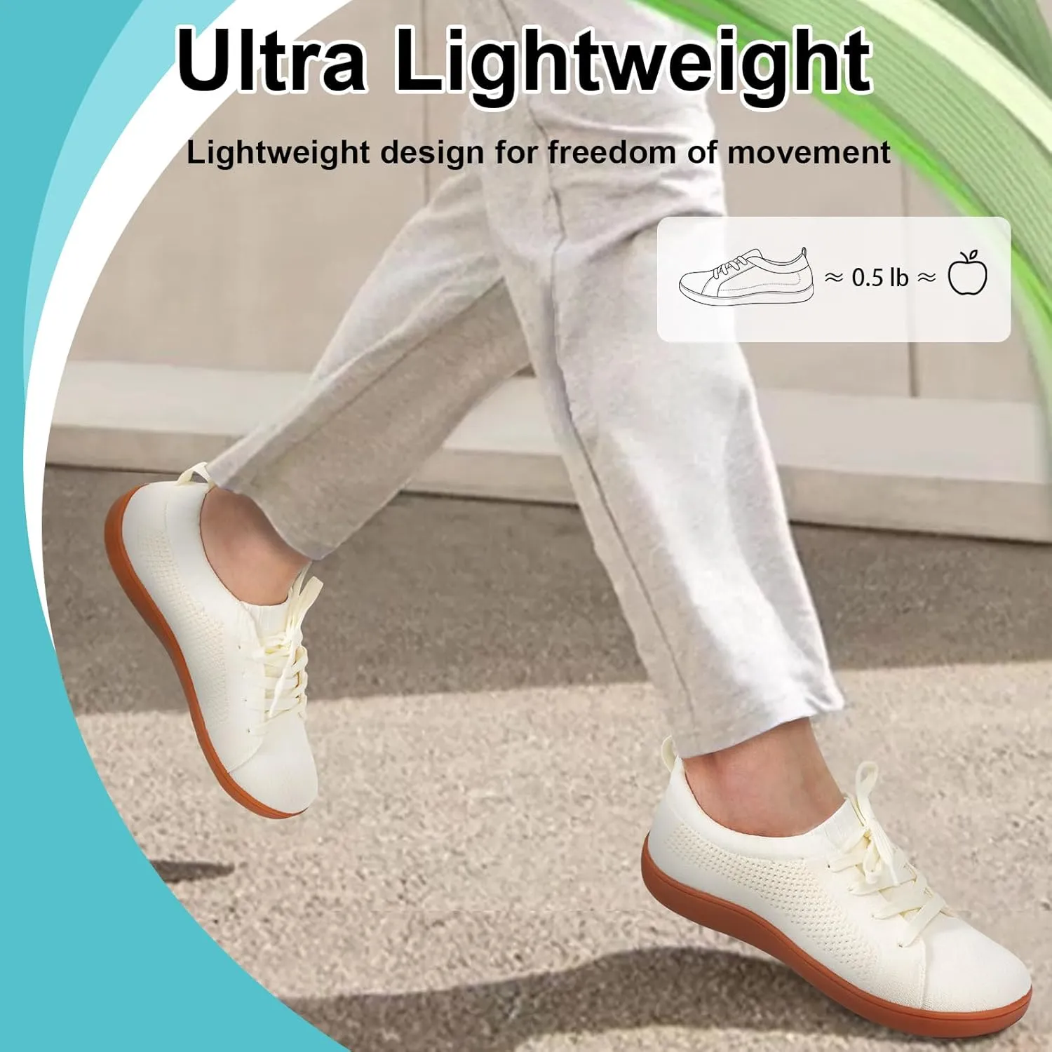JOINFREE Mens Wide Toe Barefoot Shoes Minimalist Walking Shoes Zero Drop Mesh Workout Sneakers Breathable Casual Running Shoes