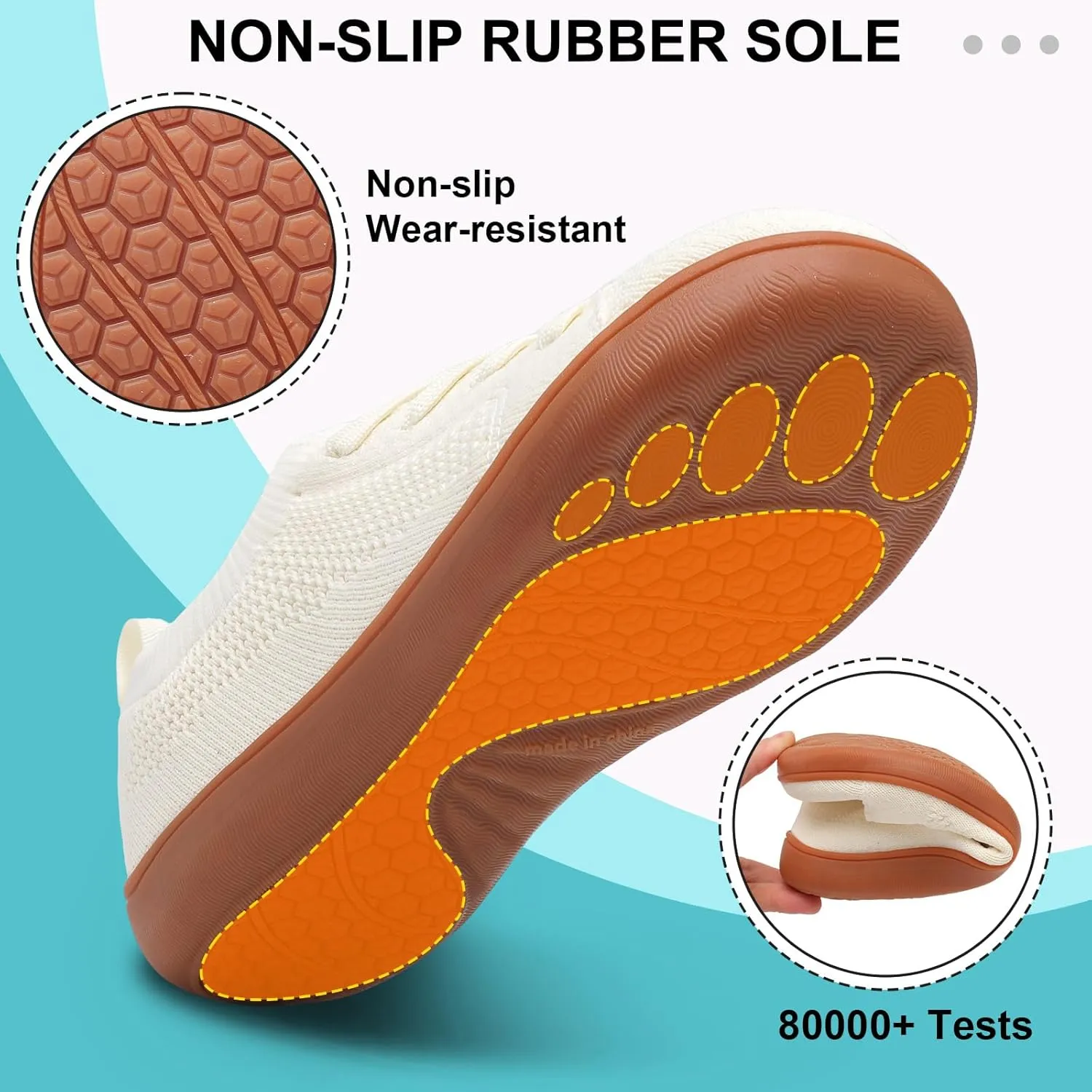 JOINFREE Mens Wide Toe Barefoot Shoes Minimalist Walking Shoes Zero Drop Mesh Workout Sneakers Breathable Casual Running Shoes