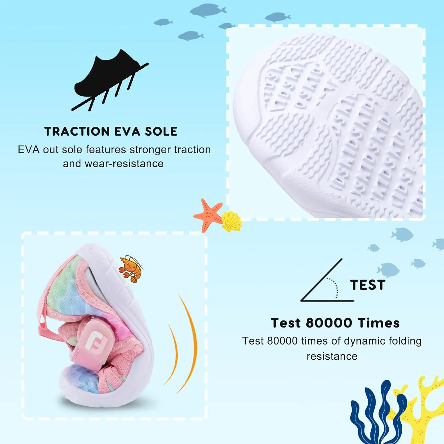 JOINFREE Toddler Boys Girls Water Shoes Breathable Qucik Dry Sport Beach Sandals Lightweight Barefoot Flexible