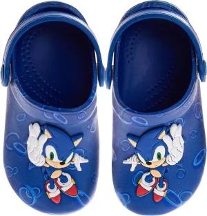 Josmo Kids Sonic Clog Sandal Waterproof Slip-On Slides for Boys - Sonic The Hedgehog Closed Toe Clogs with Backstrap (Sizes: 5-10 Toddlers / 11-12 Little Kids)
