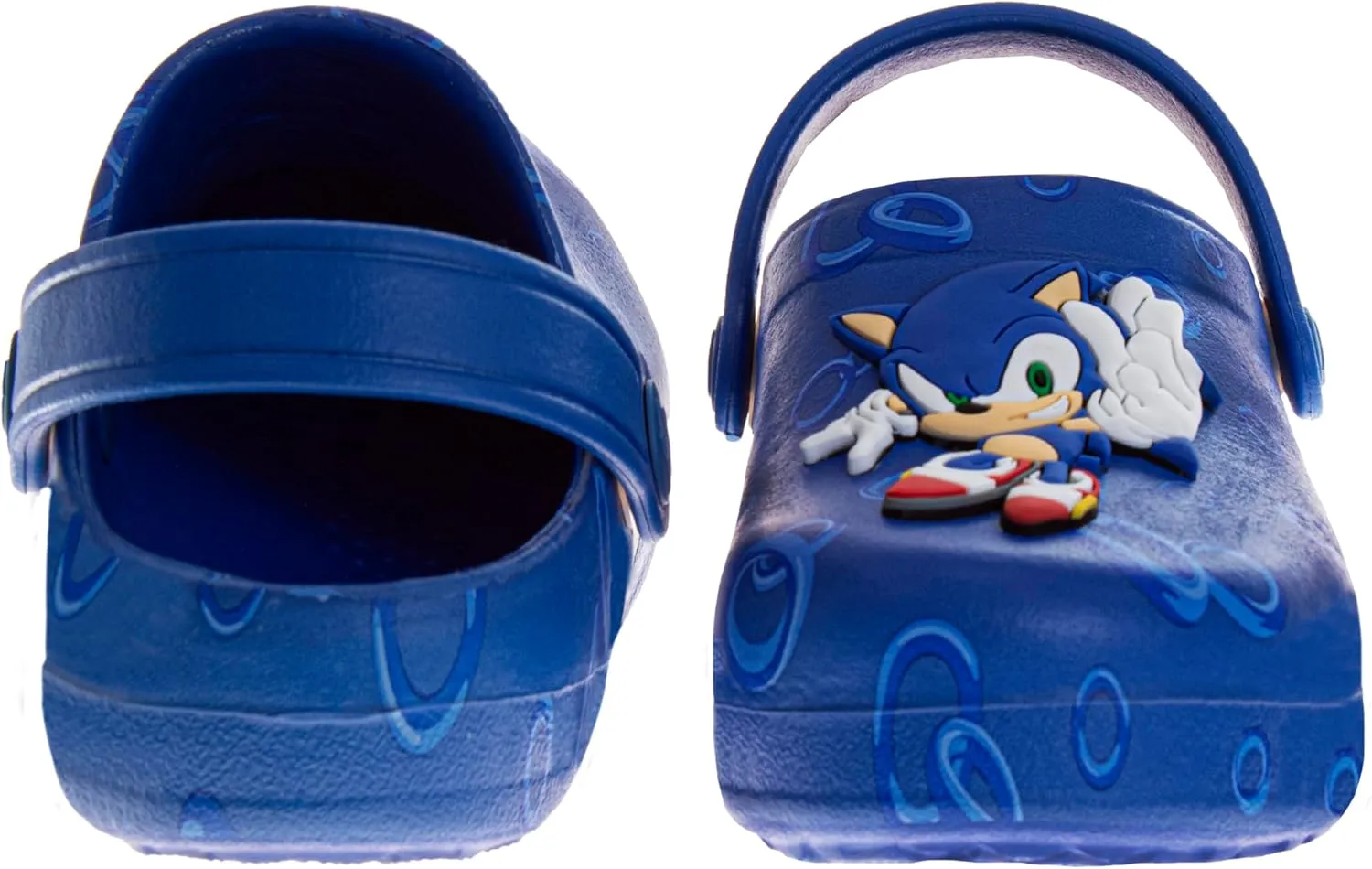 Josmo Kids Sonic Clog Sandal Waterproof Slip-On Slides for Boys - Sonic The Hedgehog Closed Toe Clogs with Backstrap (Sizes: 5-10 Toddlers / 11-12 Little Kids)