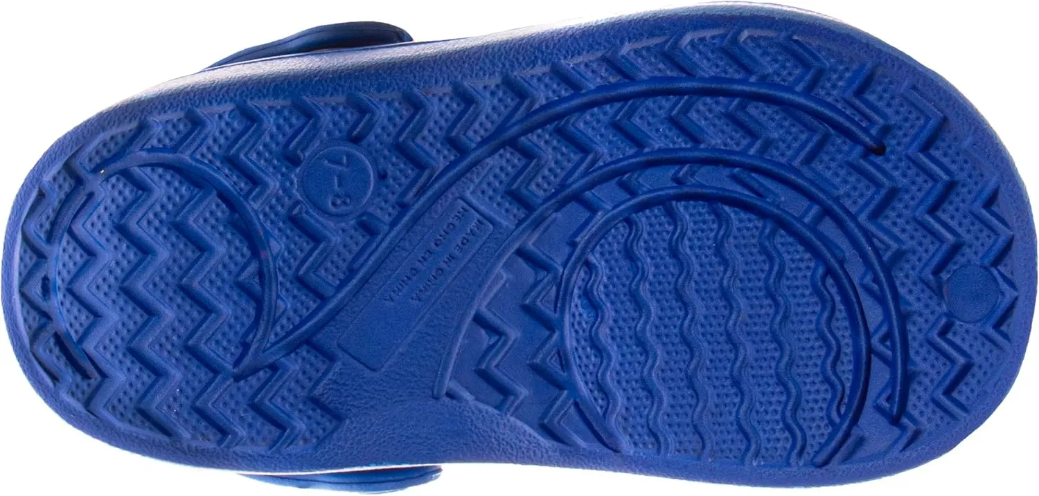 Josmo Kids Sonic Clog Sandal Waterproof Slip-On Slides for Boys - Sonic The Hedgehog Closed Toe Clogs with Backstrap (Sizes: 5-10 Toddlers / 11-12 Little Kids)