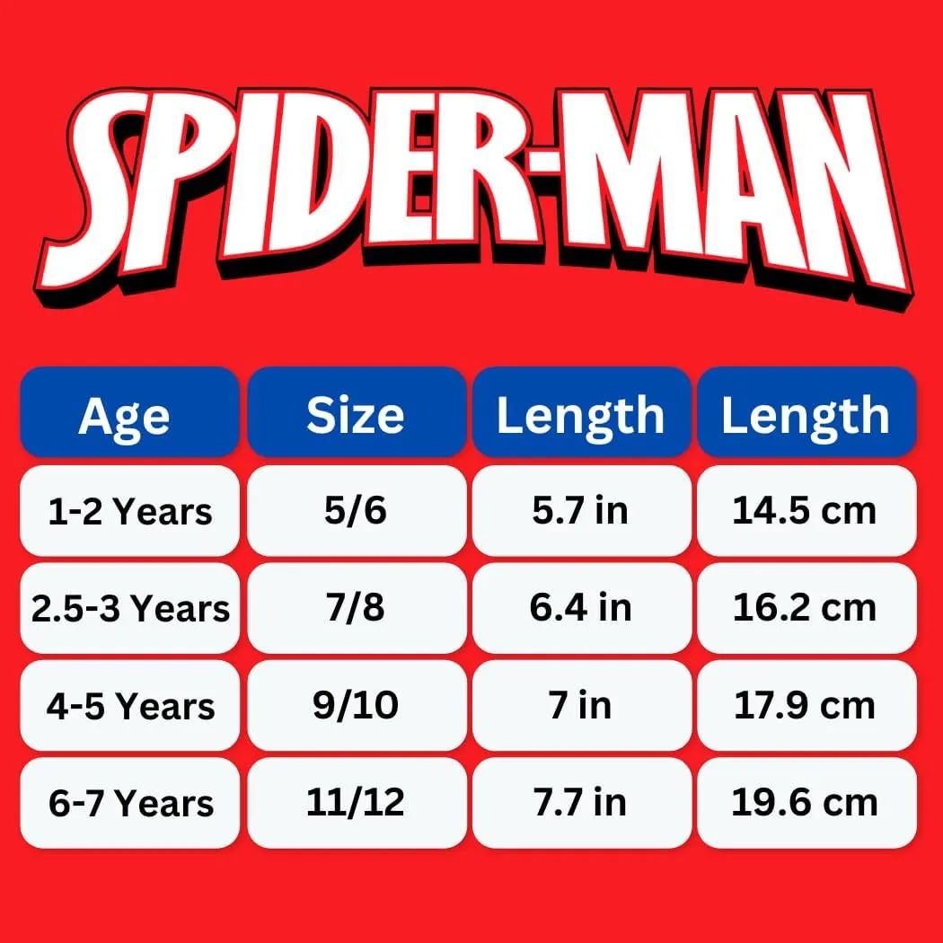 Josmo Kids SpiderMan Sandals Open Toe Adjustable Strap Closure - Spidey Character Hero Water Shoe SlipOn Slides for Boys (Sizes: 5-10 Toddler / 11-12 Little Kid)