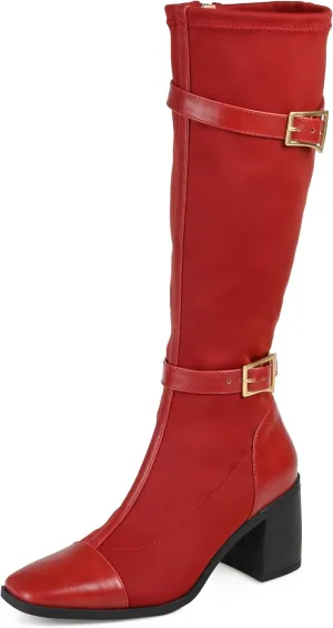 Journee Collection Womens Gibree Mixed Media Nylon Knee-High Boots