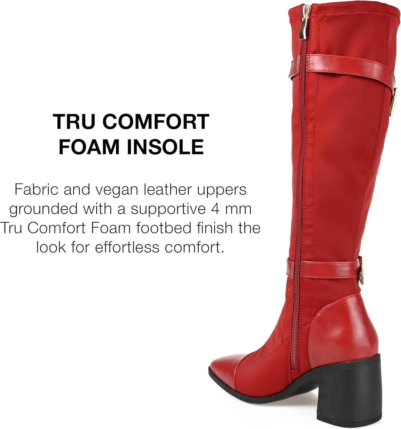 Journee Collection Womens Gibree Mixed Media Nylon Knee-High Boots