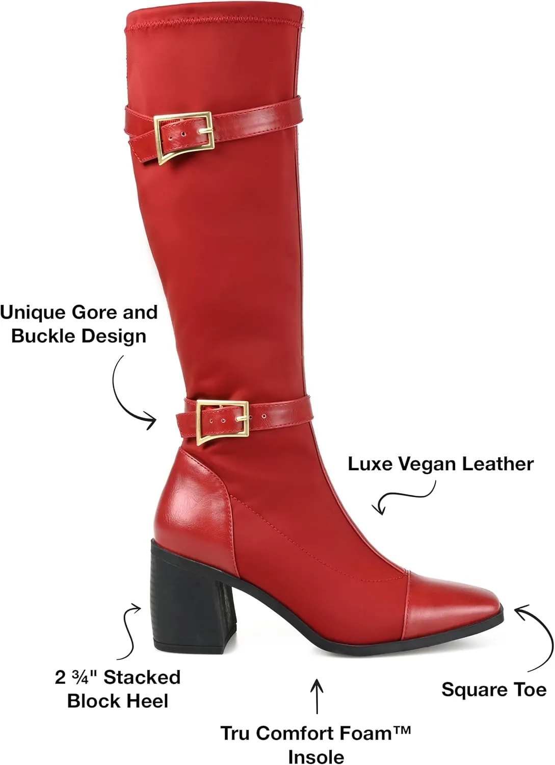 Journee Collection Womens Gibree Mixed Media Nylon Knee-High Boots