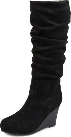Journee Collection Women's Haze Wedge Knee High Boots - Black - 6