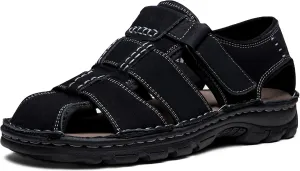 Jousen Men's Sandals Arch Support Casual Genuine Leather Summer Outdoor Beach Fisherman Sandals for Men