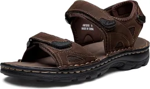 Jousen Men's Sandals Arch Support Casual Genuine Leather Summer Outdoor Beach Fisherman Sandals for Men