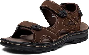 Jousen Men's Sandals Arch Support Casual Genuine Leather Summer Outdoor Beach Fisherman Sandals for Men